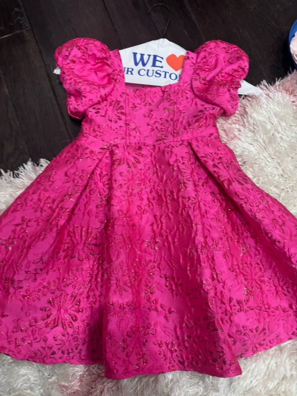 Ivy City Co Girls Hot Pink Embroidered Party Dress
3T 
WORN 1x